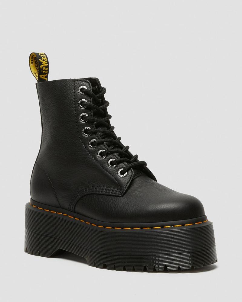 Women\'s Dr Martens 1460 Pascal Max Leather Platform Boots Black | AU 232GSO